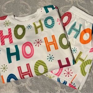 Boutique Festive Multicolor 'Ho Ho Ho' Pajama Set